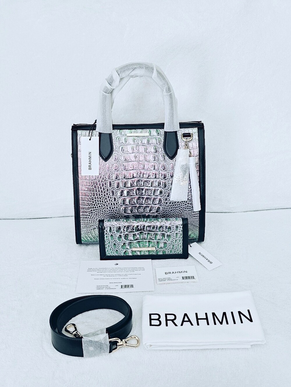 NWT Brahmin DUSK GLEAMING Caroline w/Ady Wallet